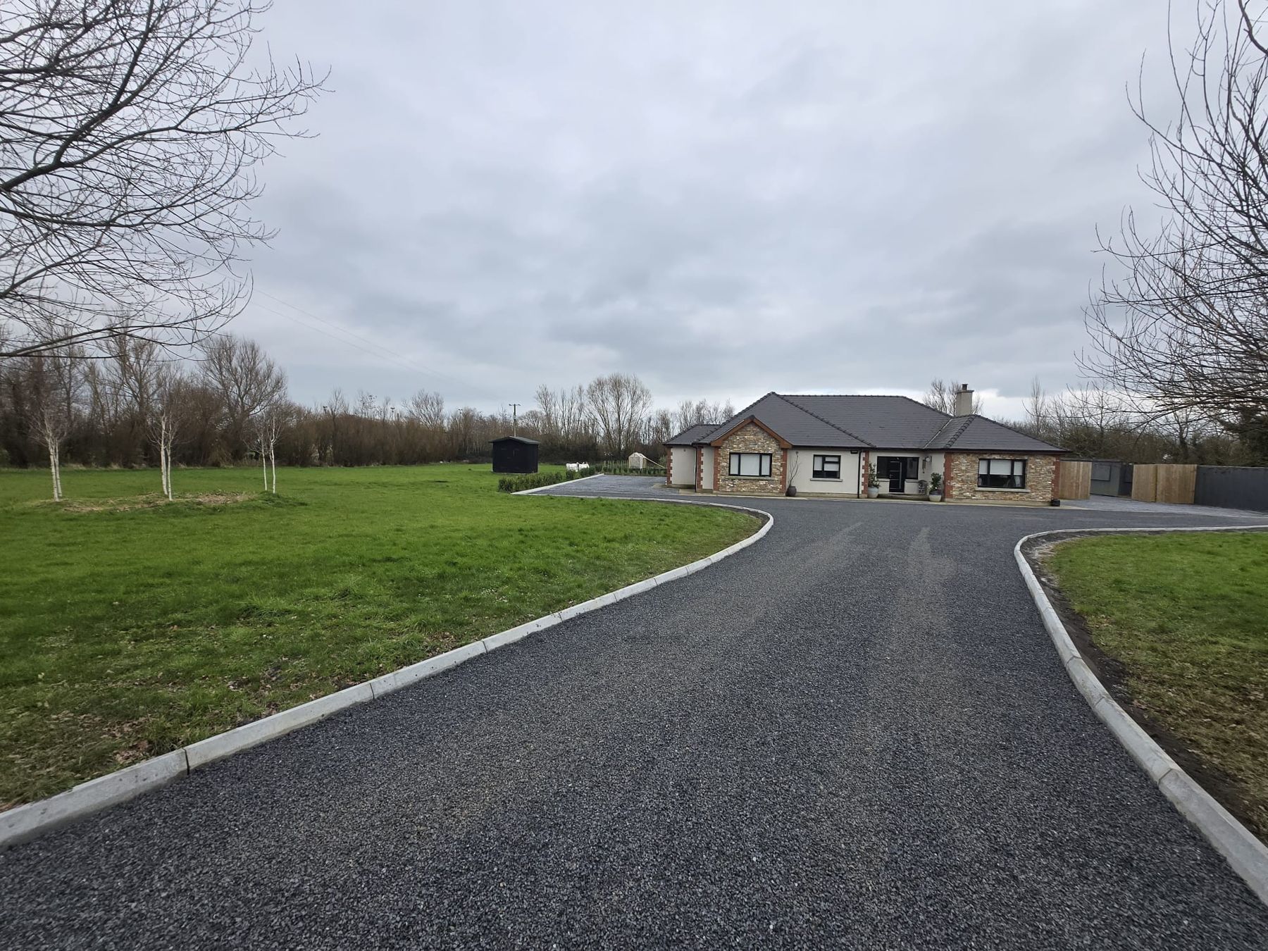 Completed tar and chip driveway in County Waterford